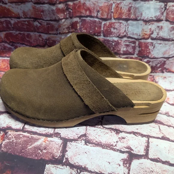 Sanita Suede Wooden Danish Clogs - Picture 7 of 12